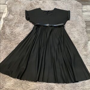 Elegant Black Pleated Dress